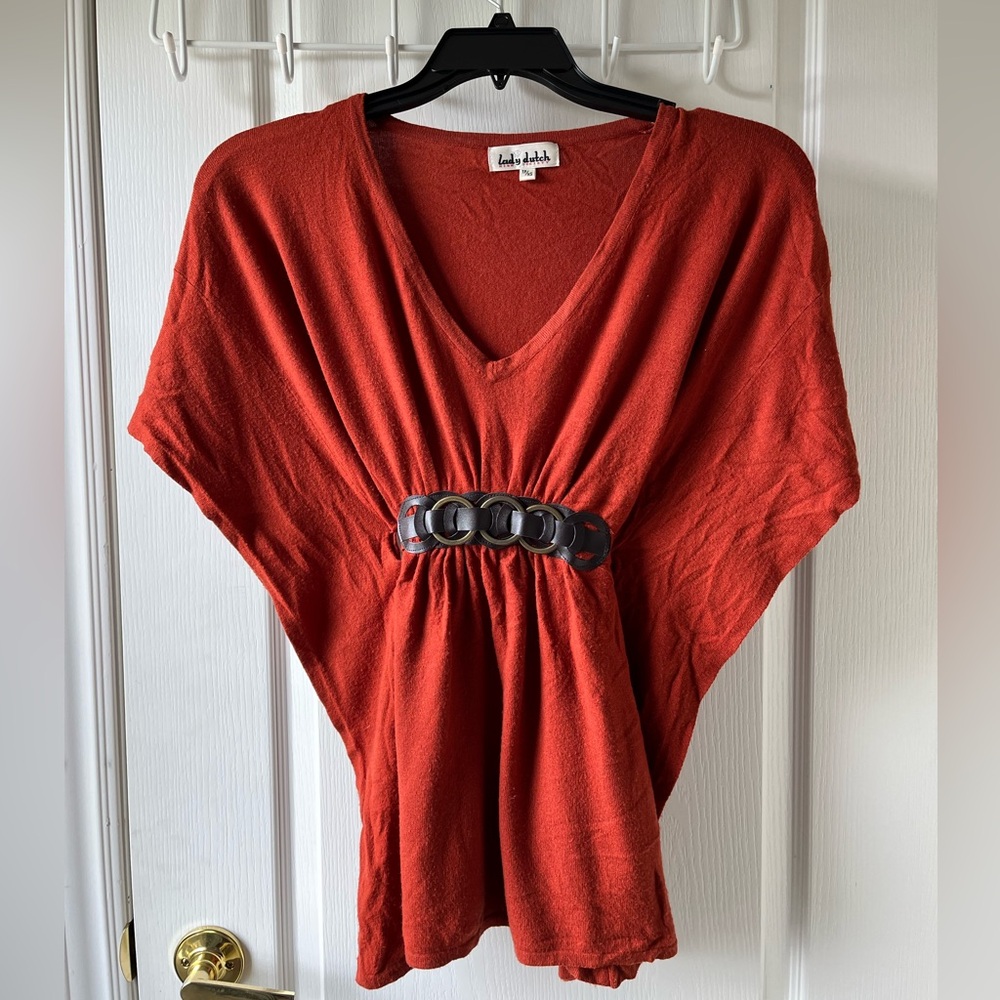 Lady Dutch mid 2000s burnt orange top with belt